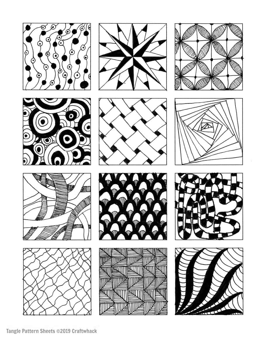 Inspired By Zentangle Patterns and Starter Pages of 2020