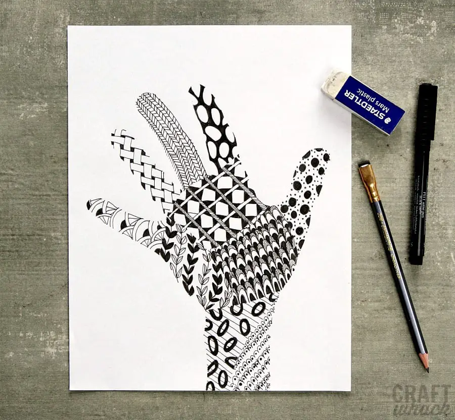 zentangle hand drawing