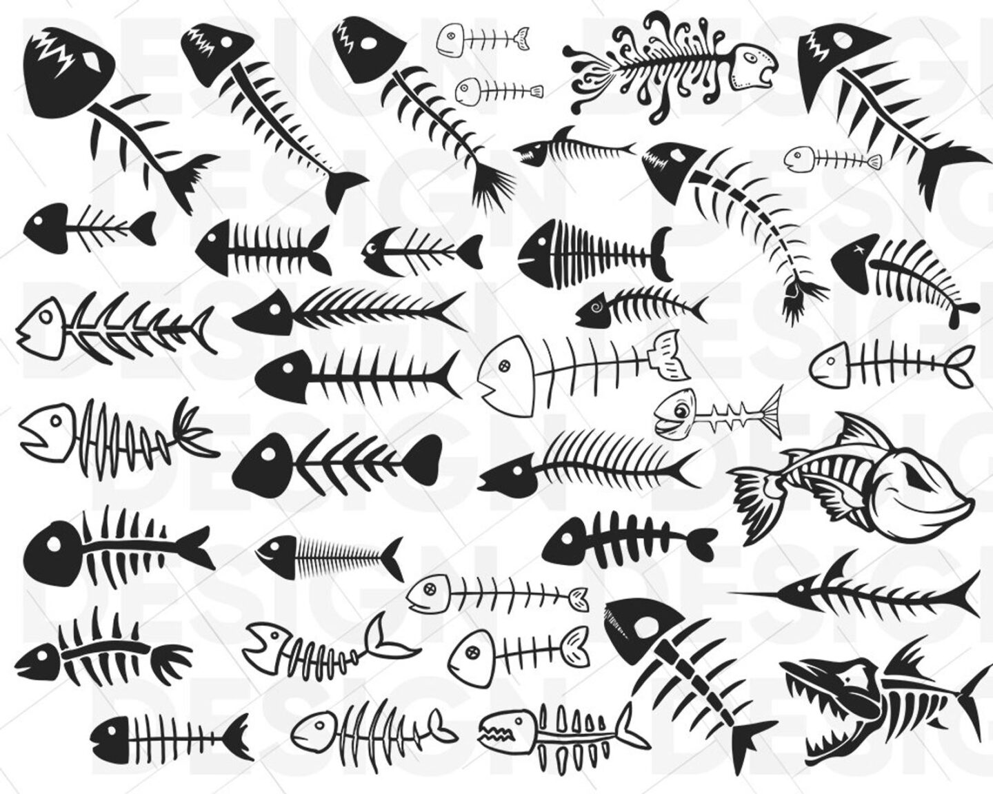 bone fish clipart