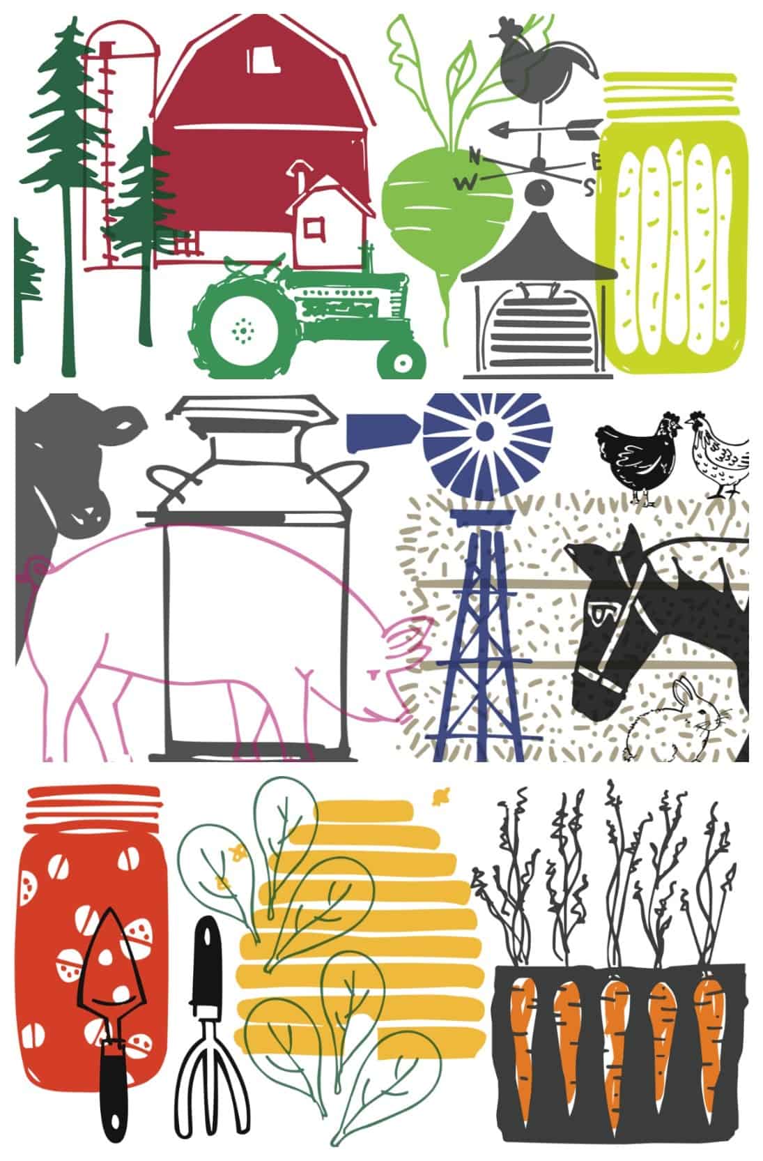 farm animal doodle font