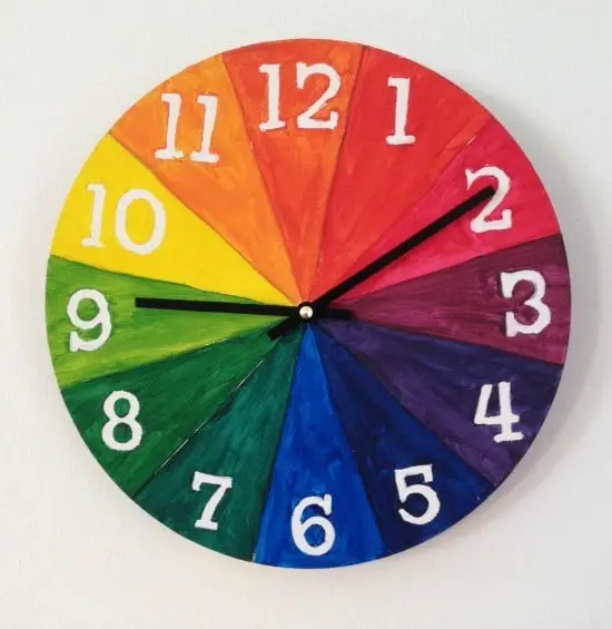 color wheel clock