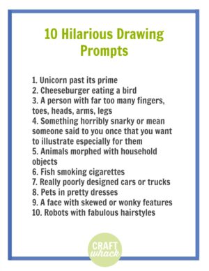 10 Hilarious Drawing Prompts That Will Inspire Your Own Ideas! · Craftwhack