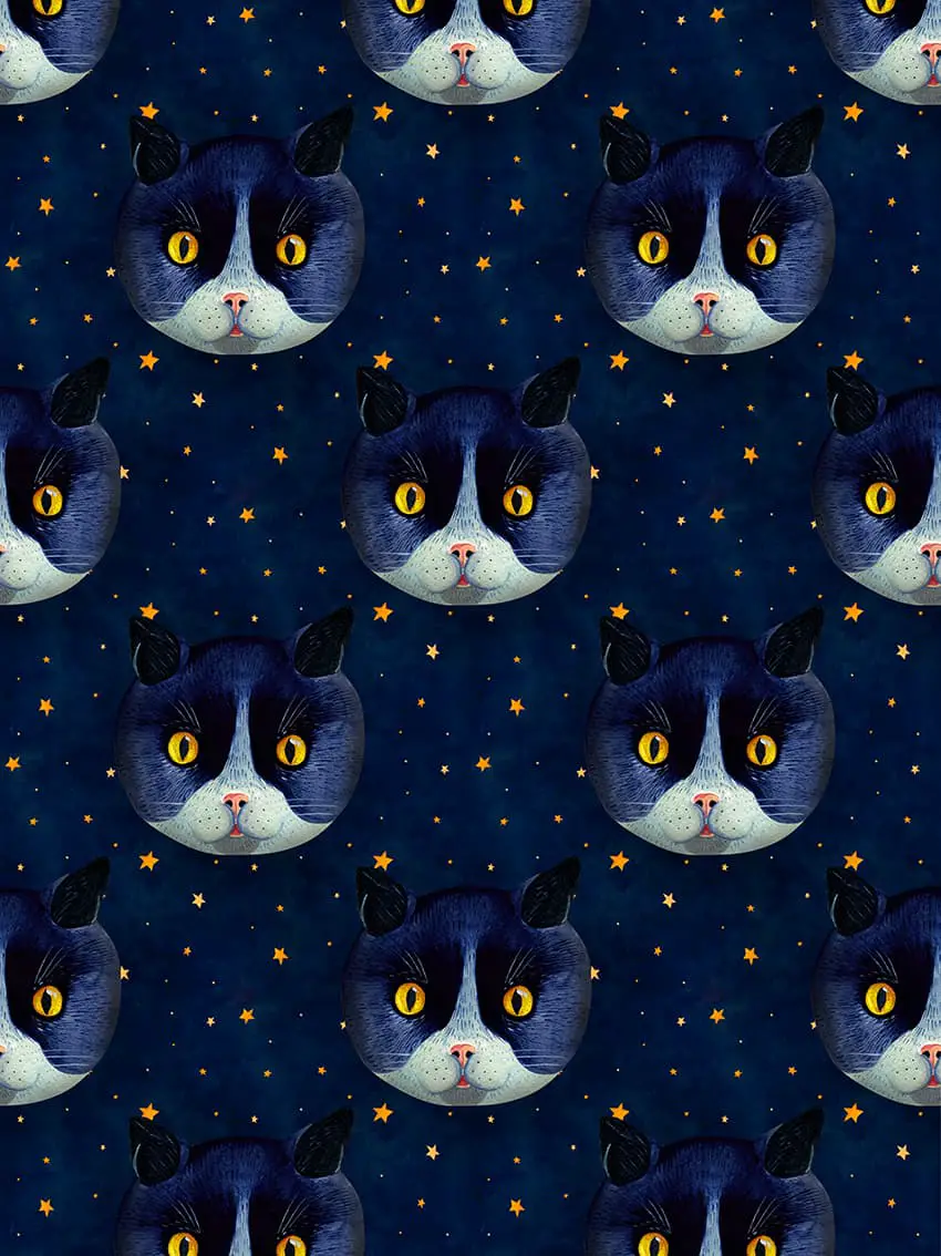 Cat pattern illustration by Aitch.