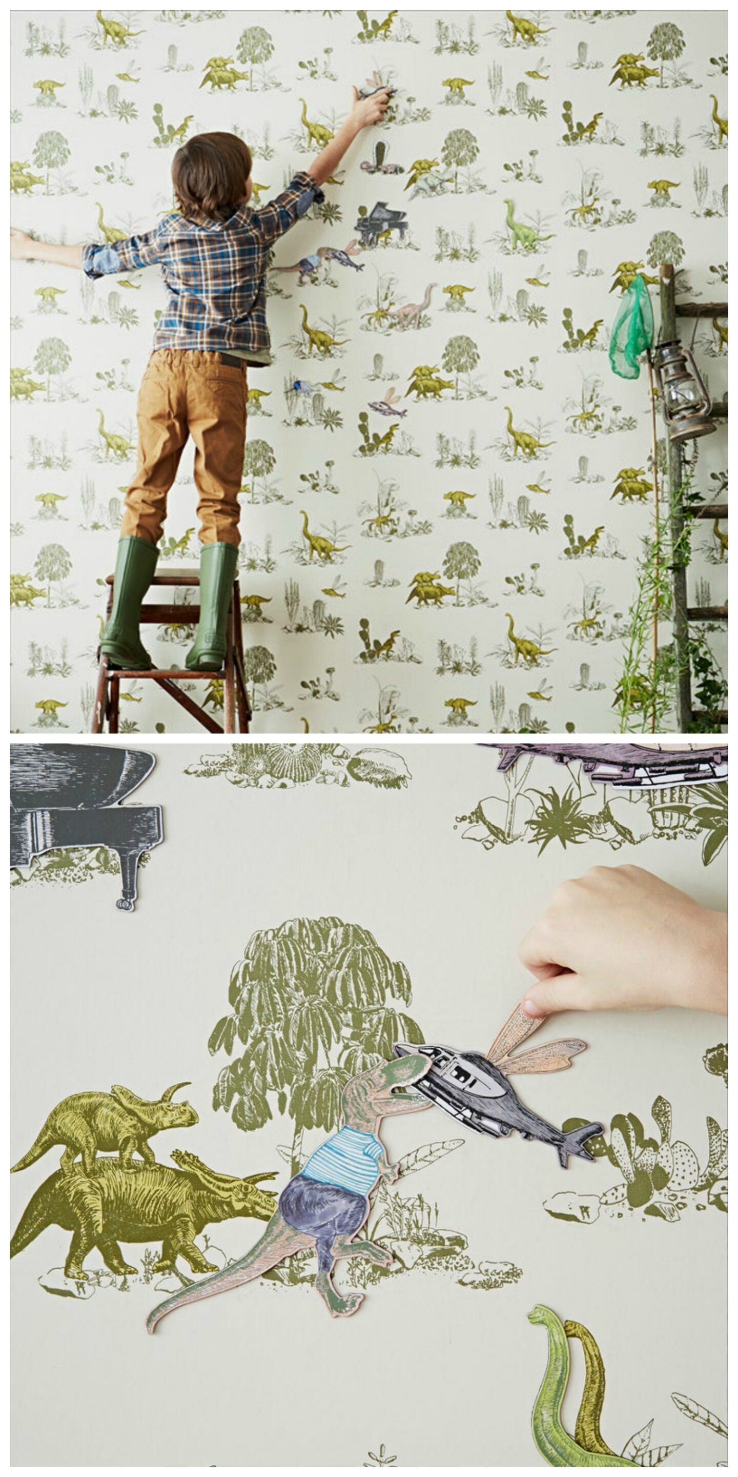 Dinosaur magnetic wallpaper for kids rooms