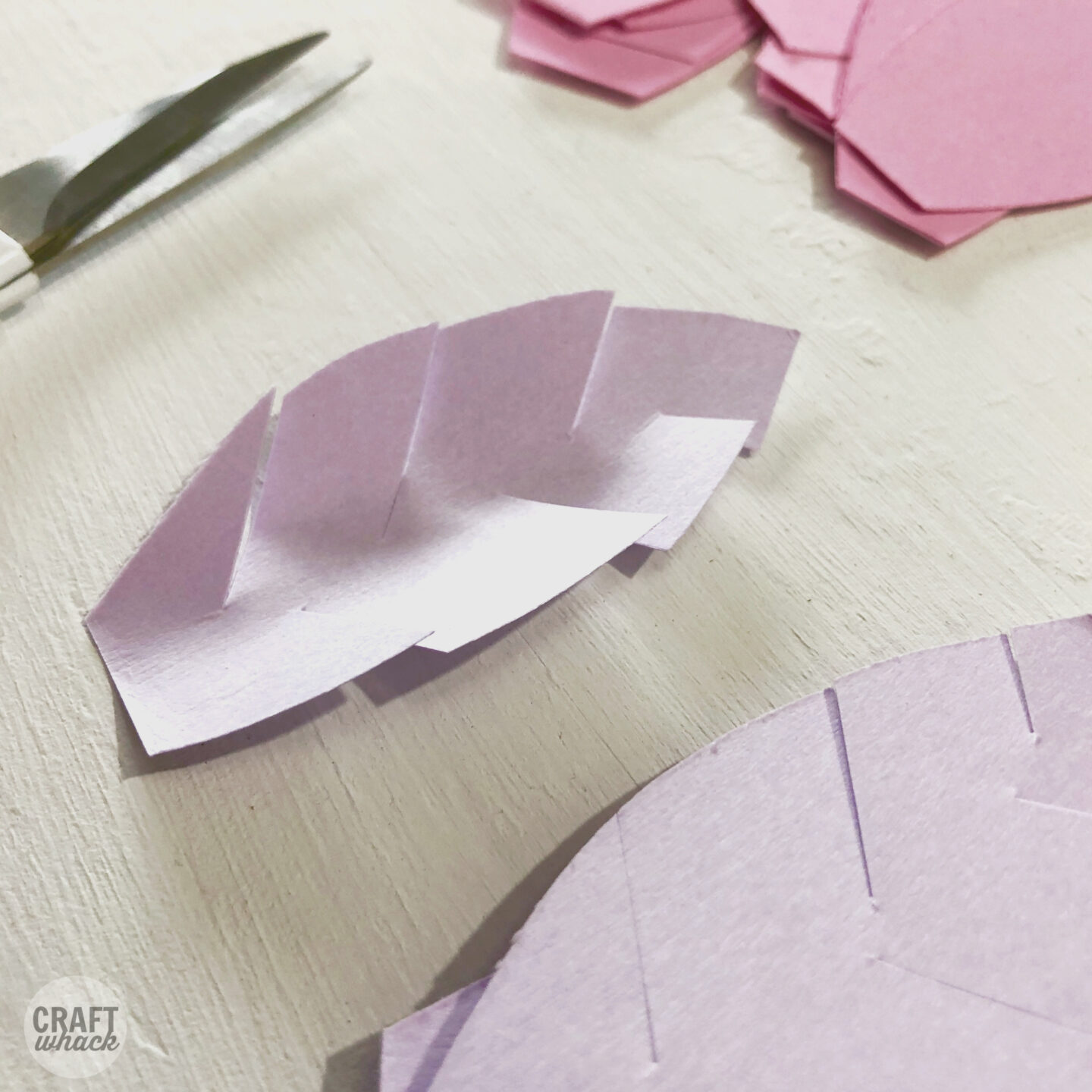 purple paper leaf from paper leaf craft