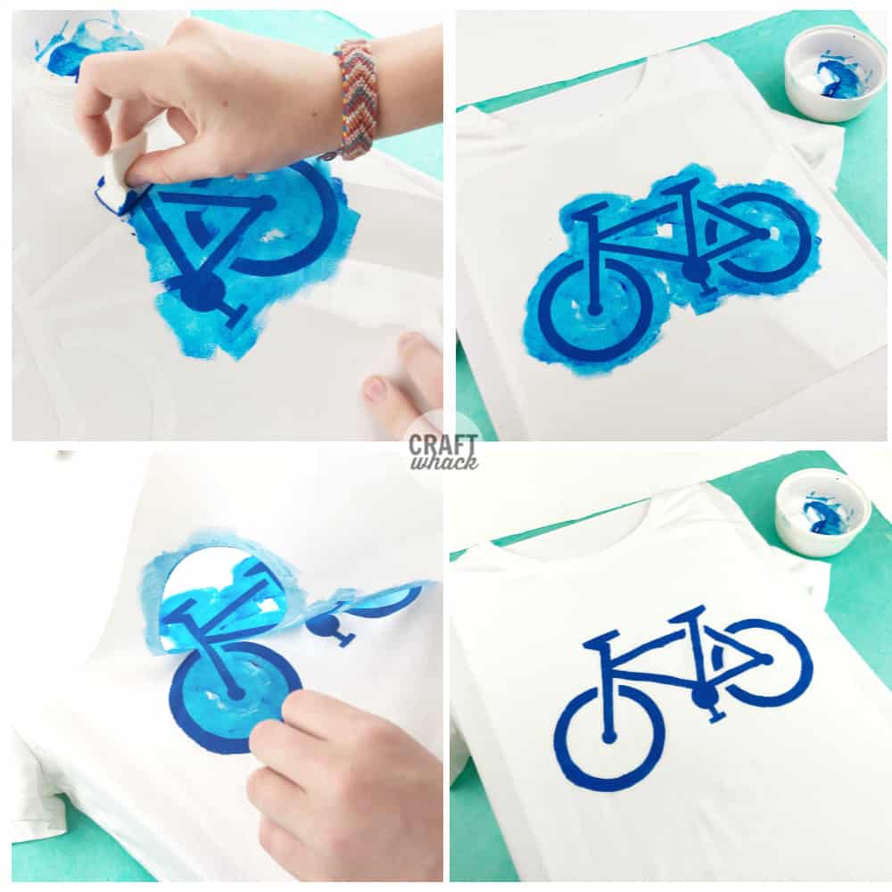 using bike stencil on tshirt