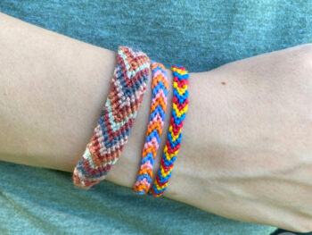 3 diy friendship bracelets on wrist