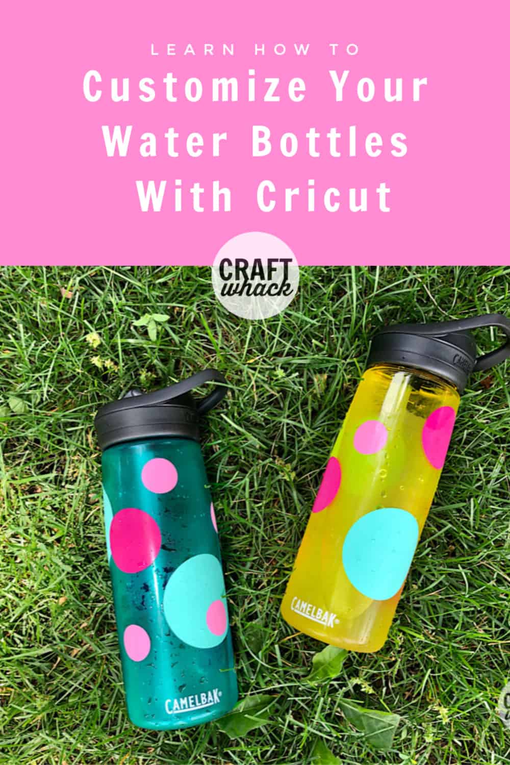 Customized dot water bottles with Cricut Maker