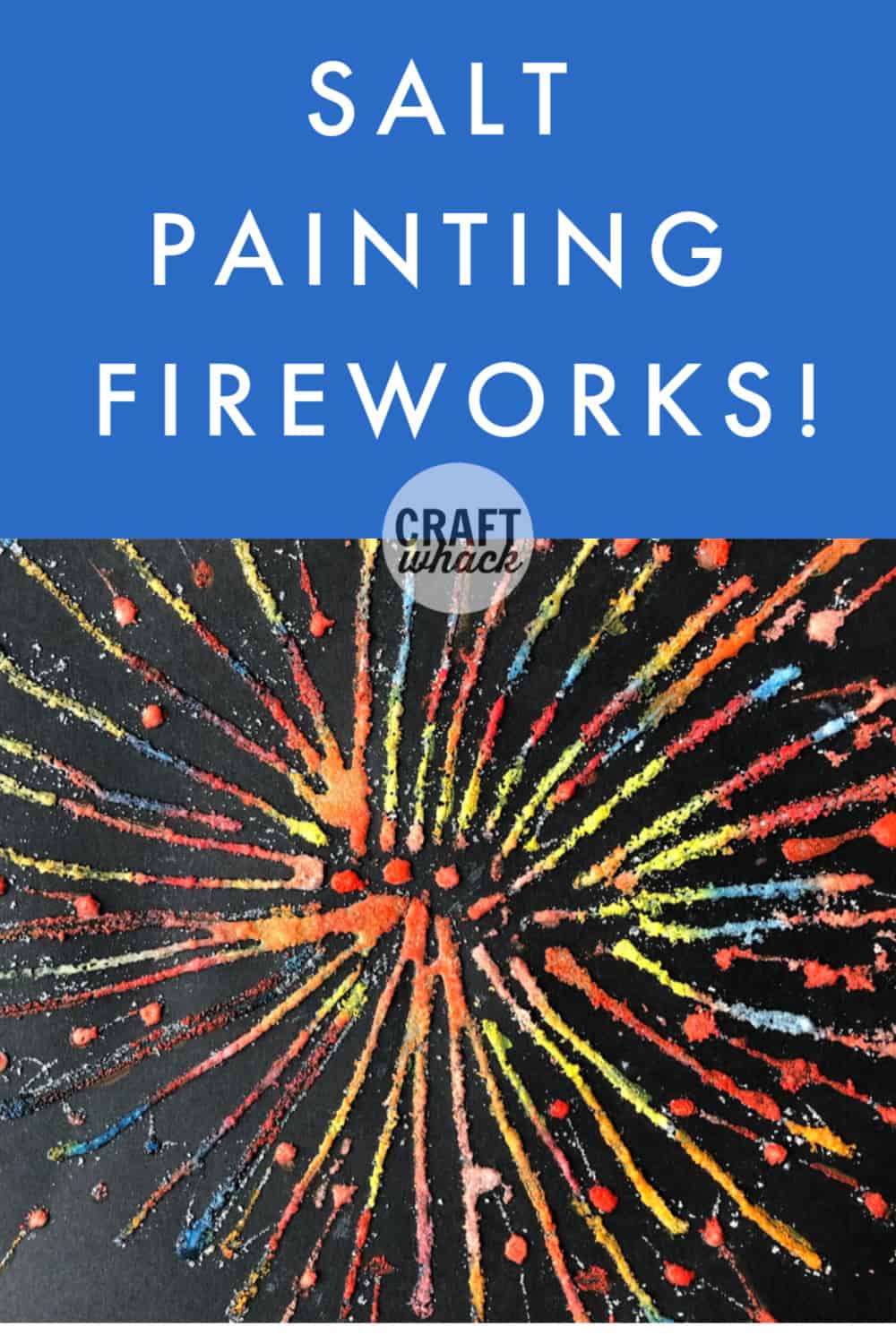 salt painting fireworks craft for kids