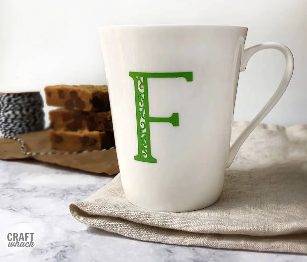 Monogram Your Mugs! A Cricut Vinyl Mug Tutorial · Craftwhack