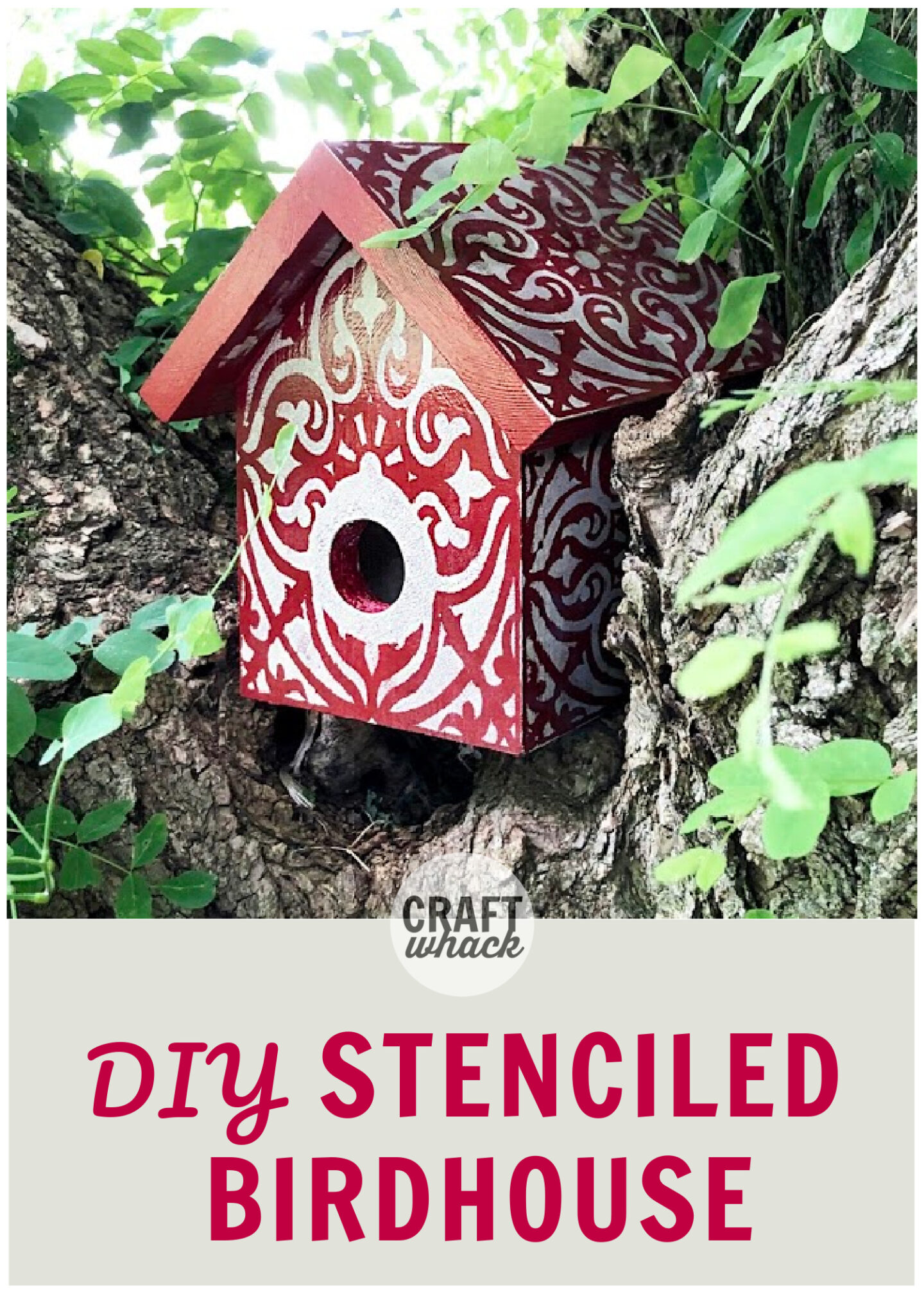 stenciled birdhouse