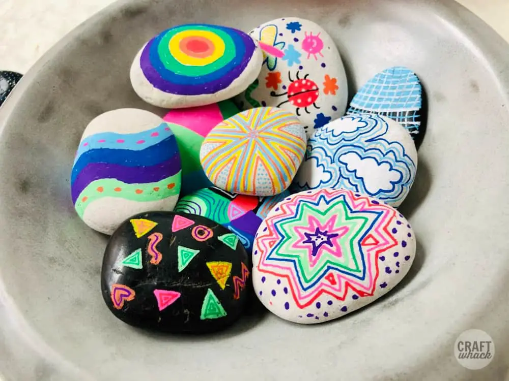 painted rocks closeup