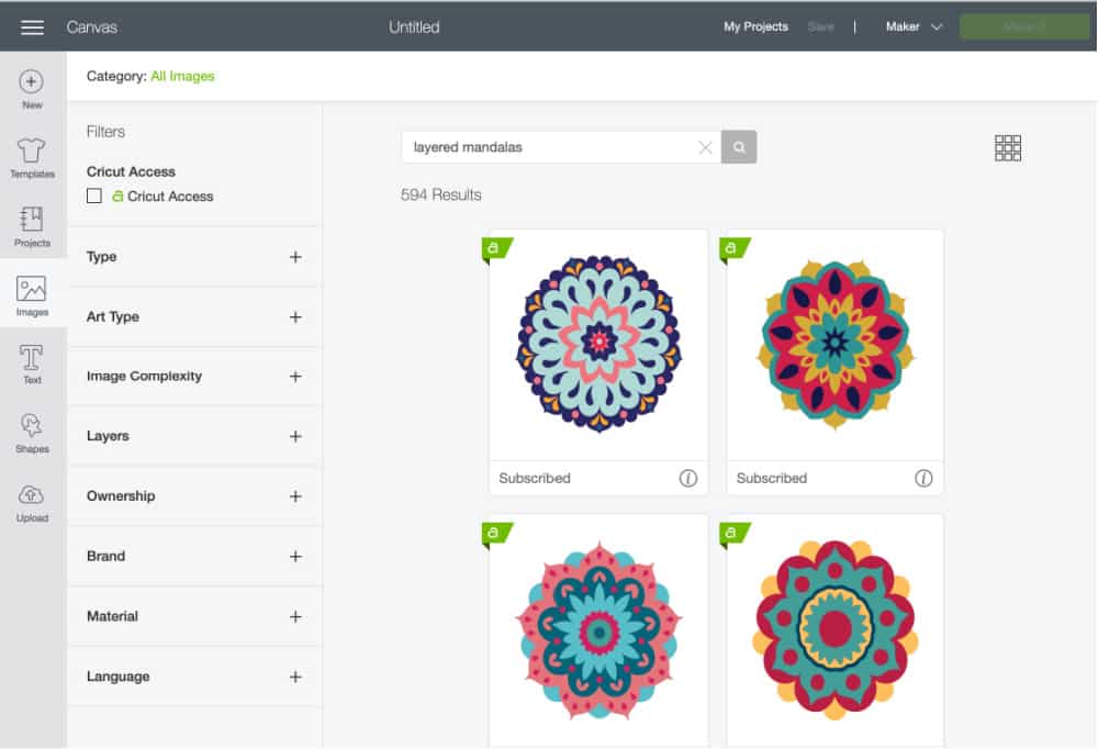 mandala options in design space