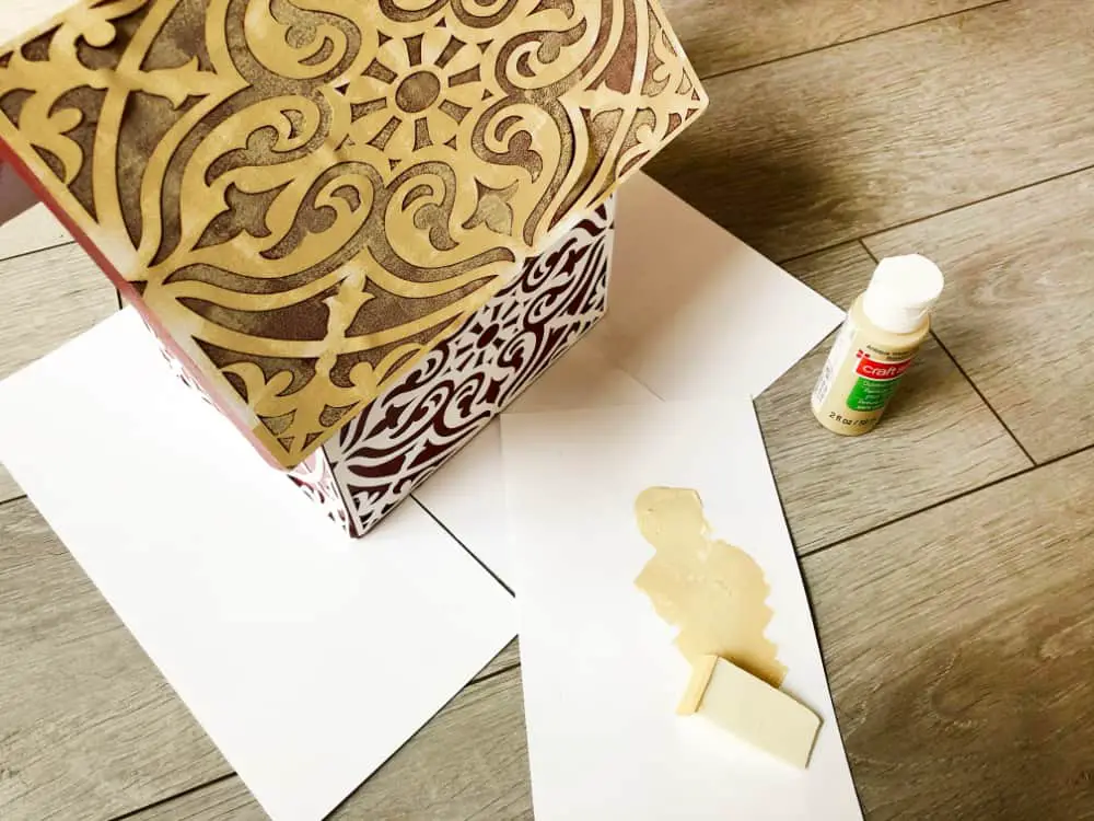 stenciling bird house