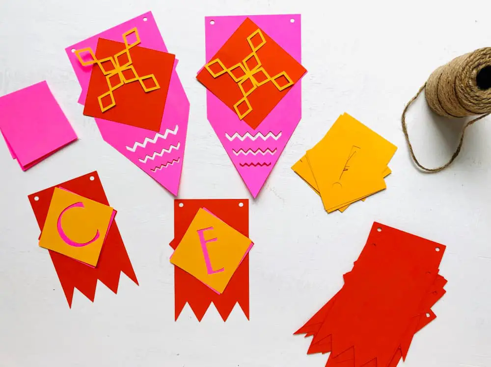 paper banner pieces