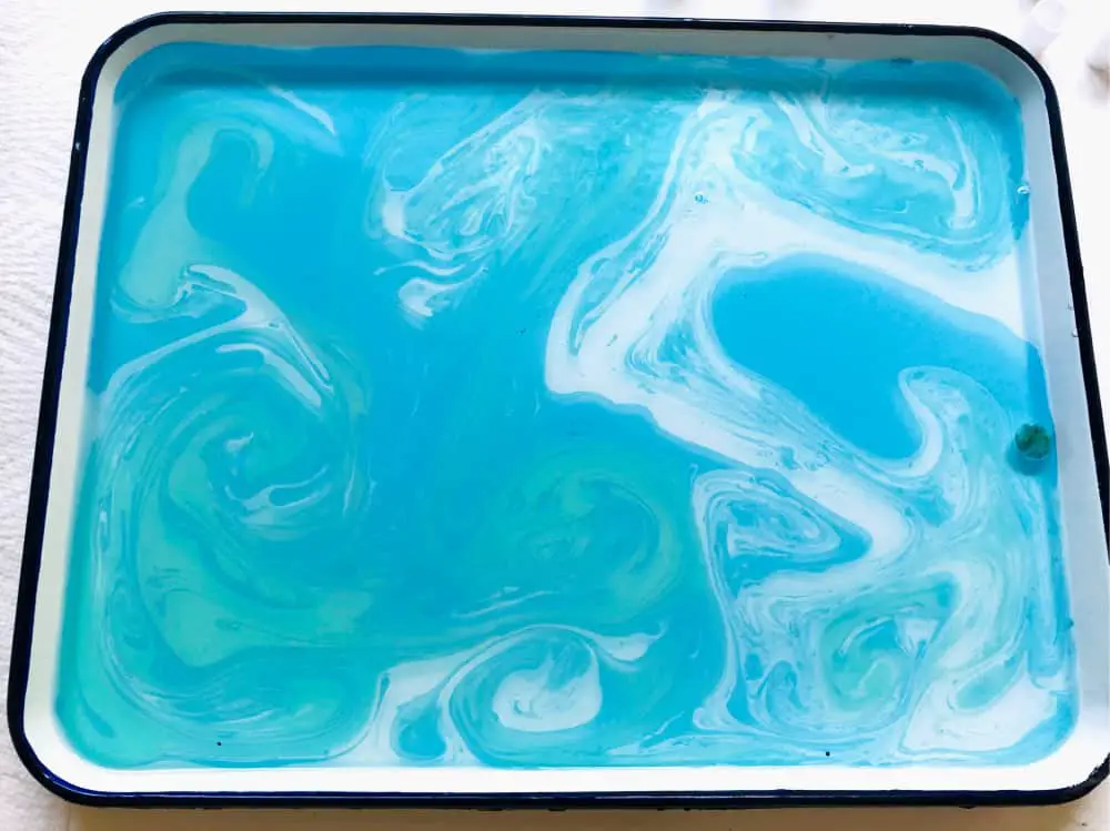 blue ink marbled in water