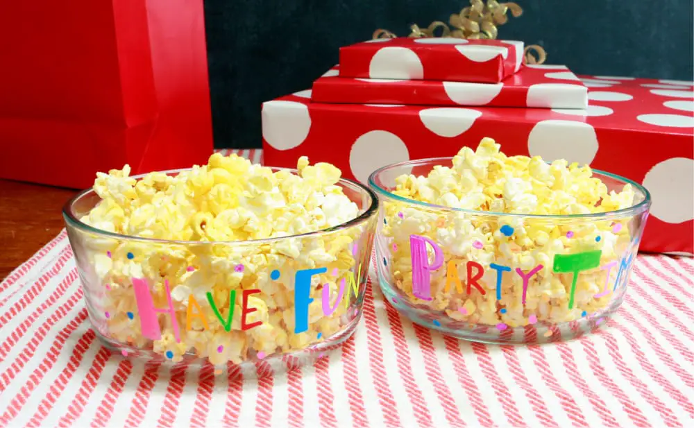 paint markers popcorn bowls