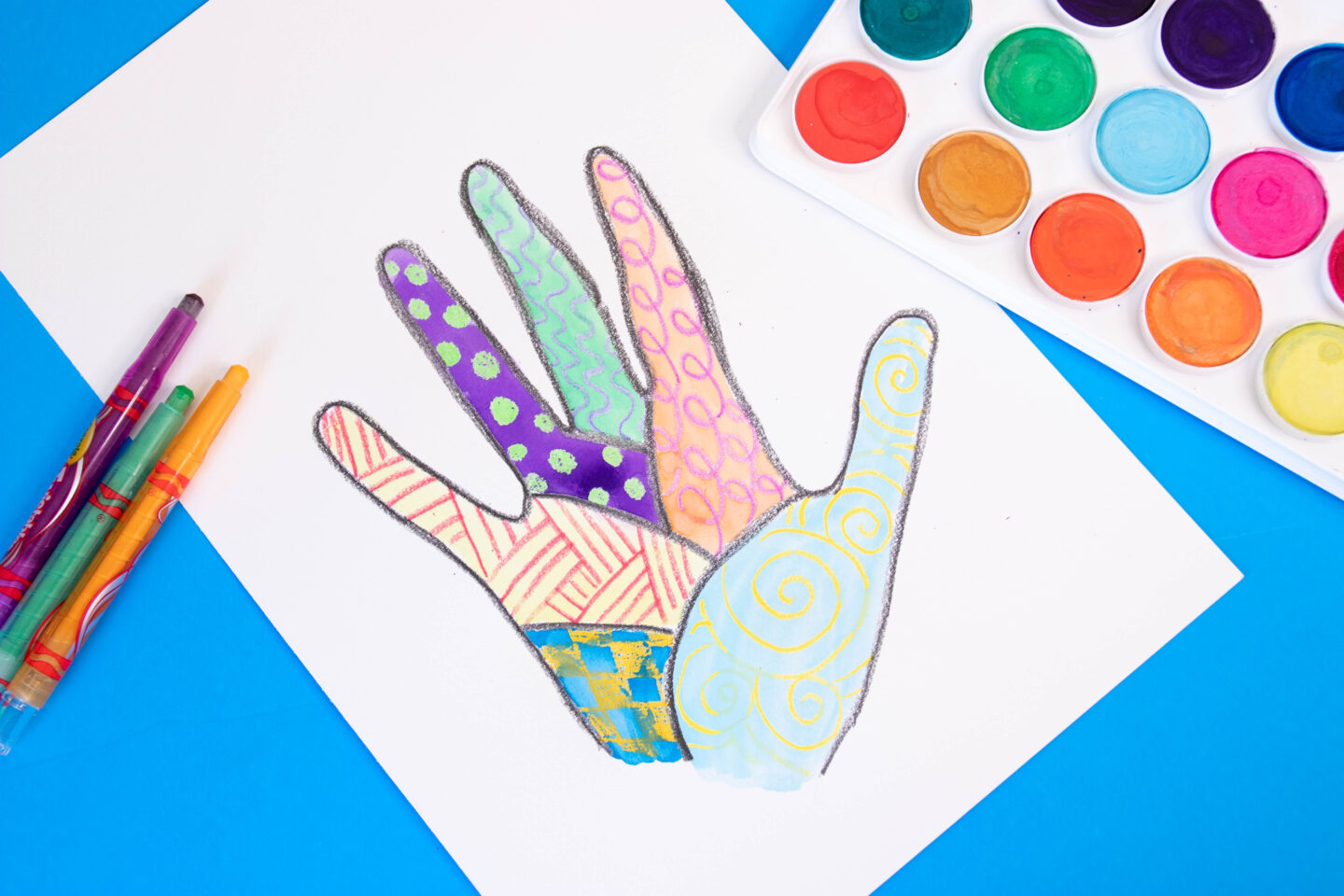 Fun Hand-Tracing Ideas using Resist Art