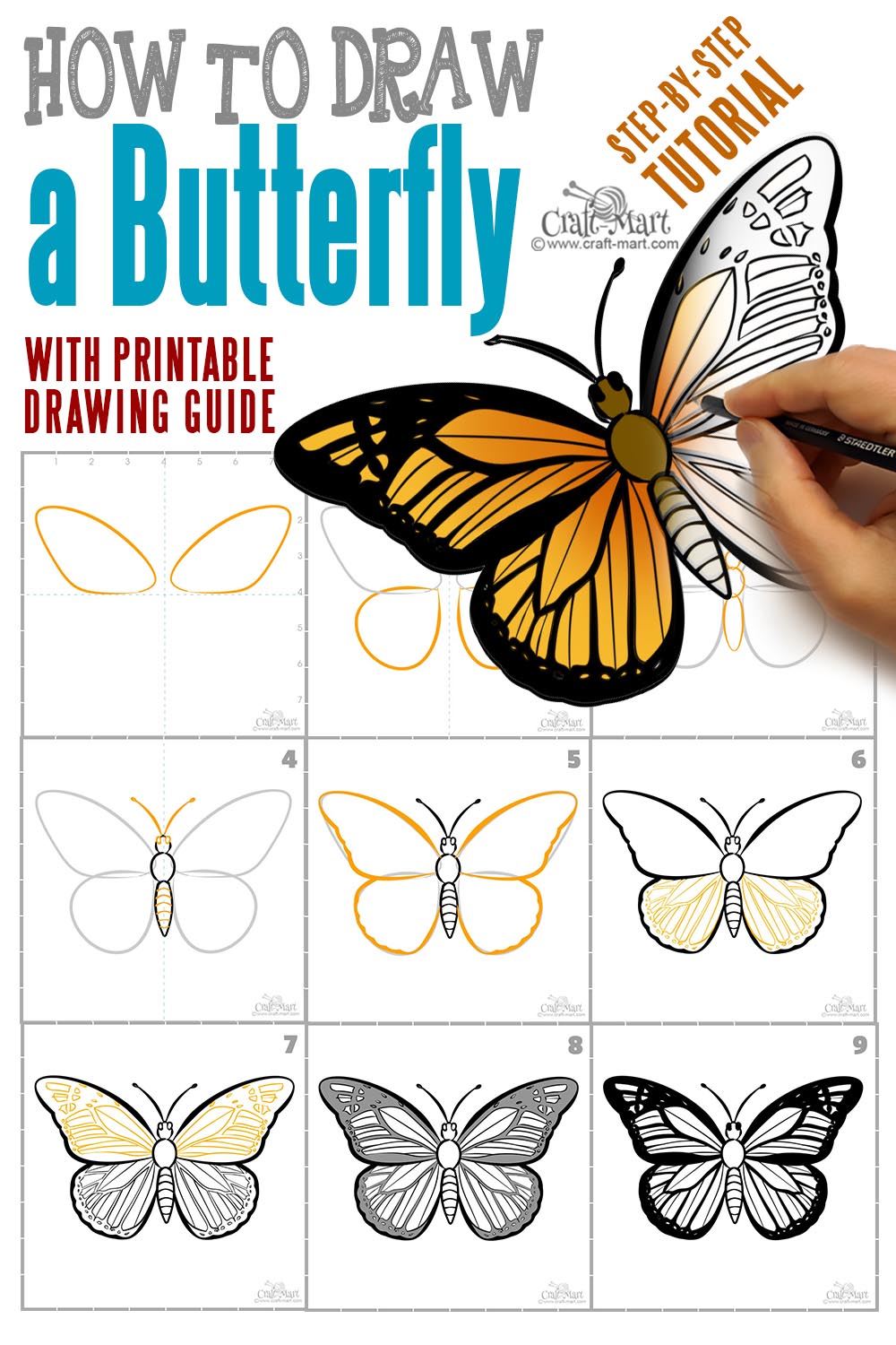 How to Draw a Beautiful Butterfly · Craftwhack