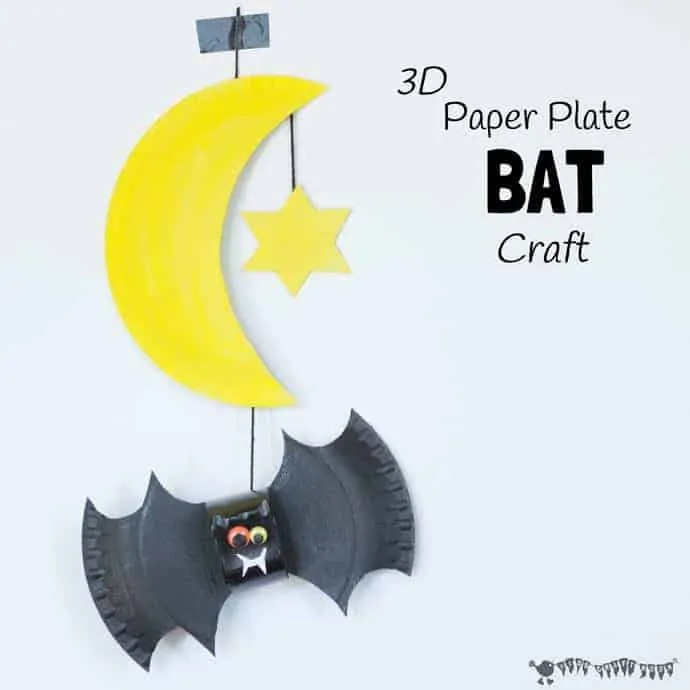 Paper Plate Bat And Moon