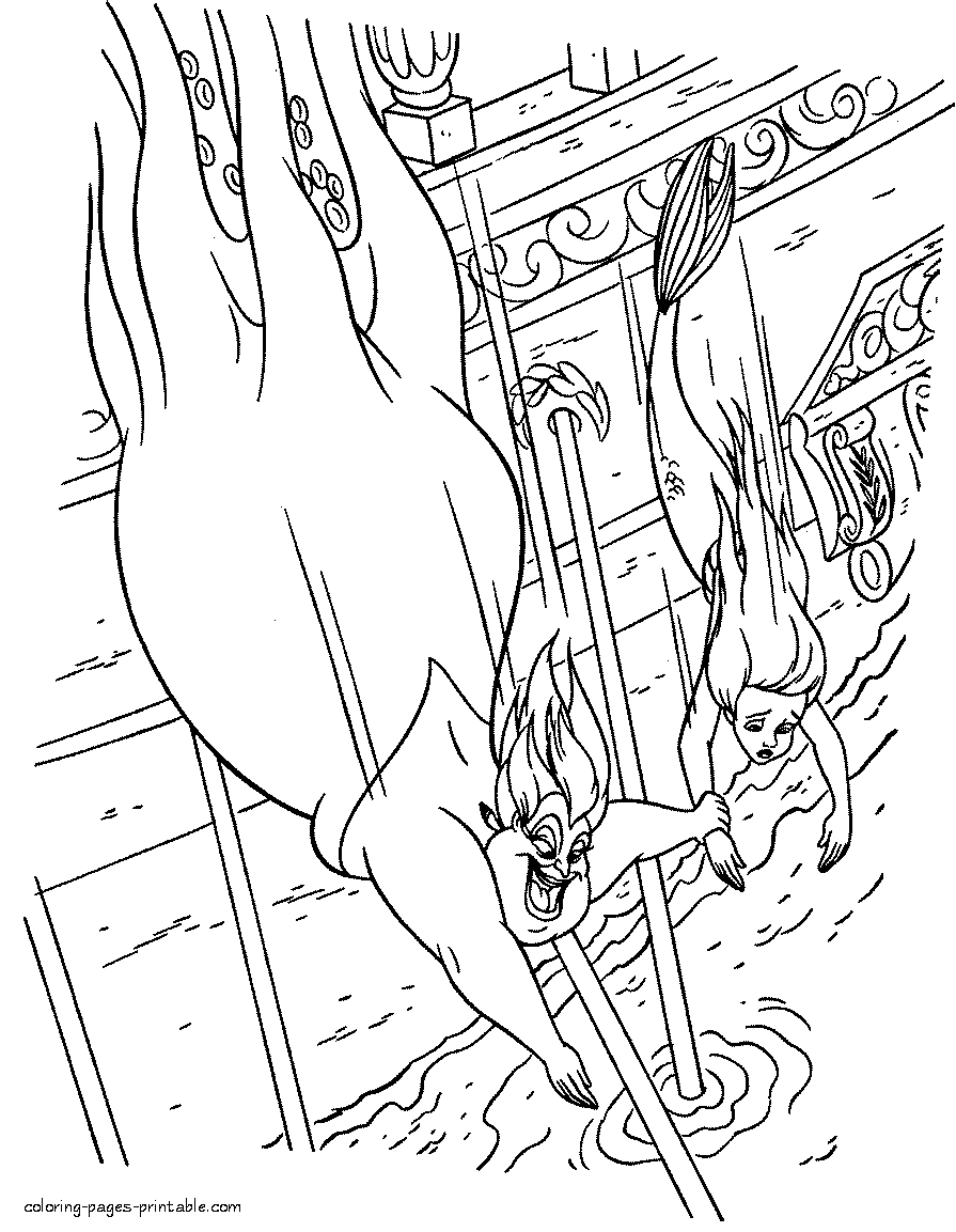 little mermaid ursula coloring pages