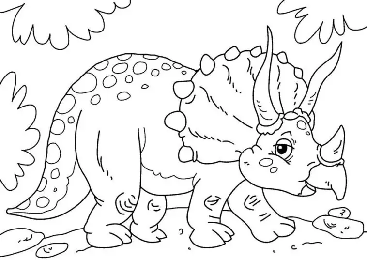 10 Coolest Triceratops Coloring Page - For Kids & Adults