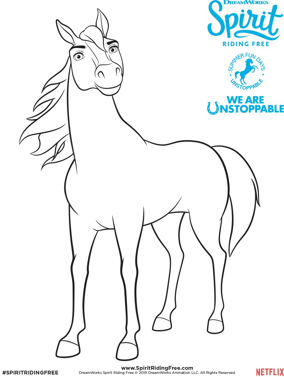 spirit and rain horse coloring pages