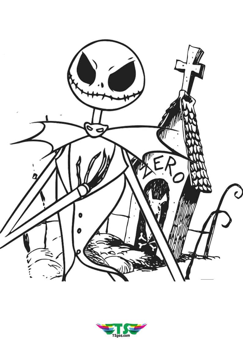 nightmare before christmas coloring pages to print