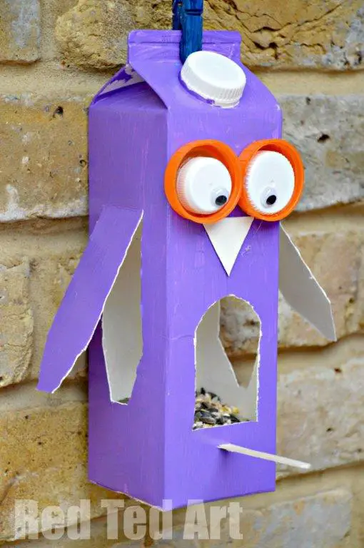 Recycled Bird-Shaped Bird Feeder