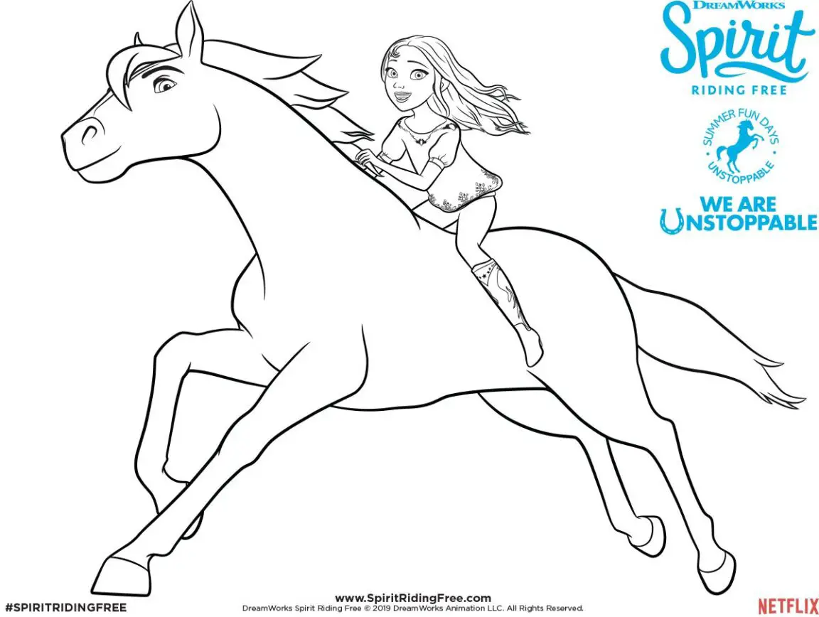 20 Fun Spirit Horse Theme Coloring Pages