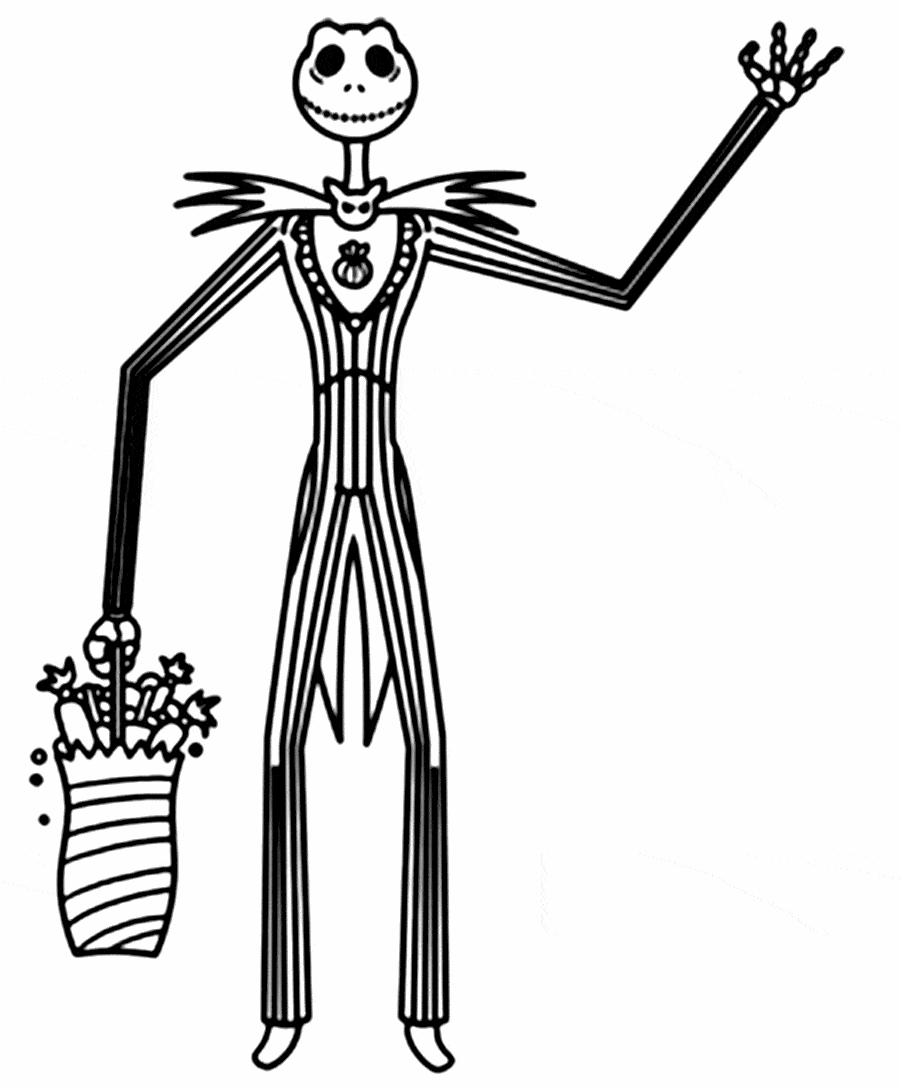 Easy How to Draw Jack Skellington and Jack Coloring Page