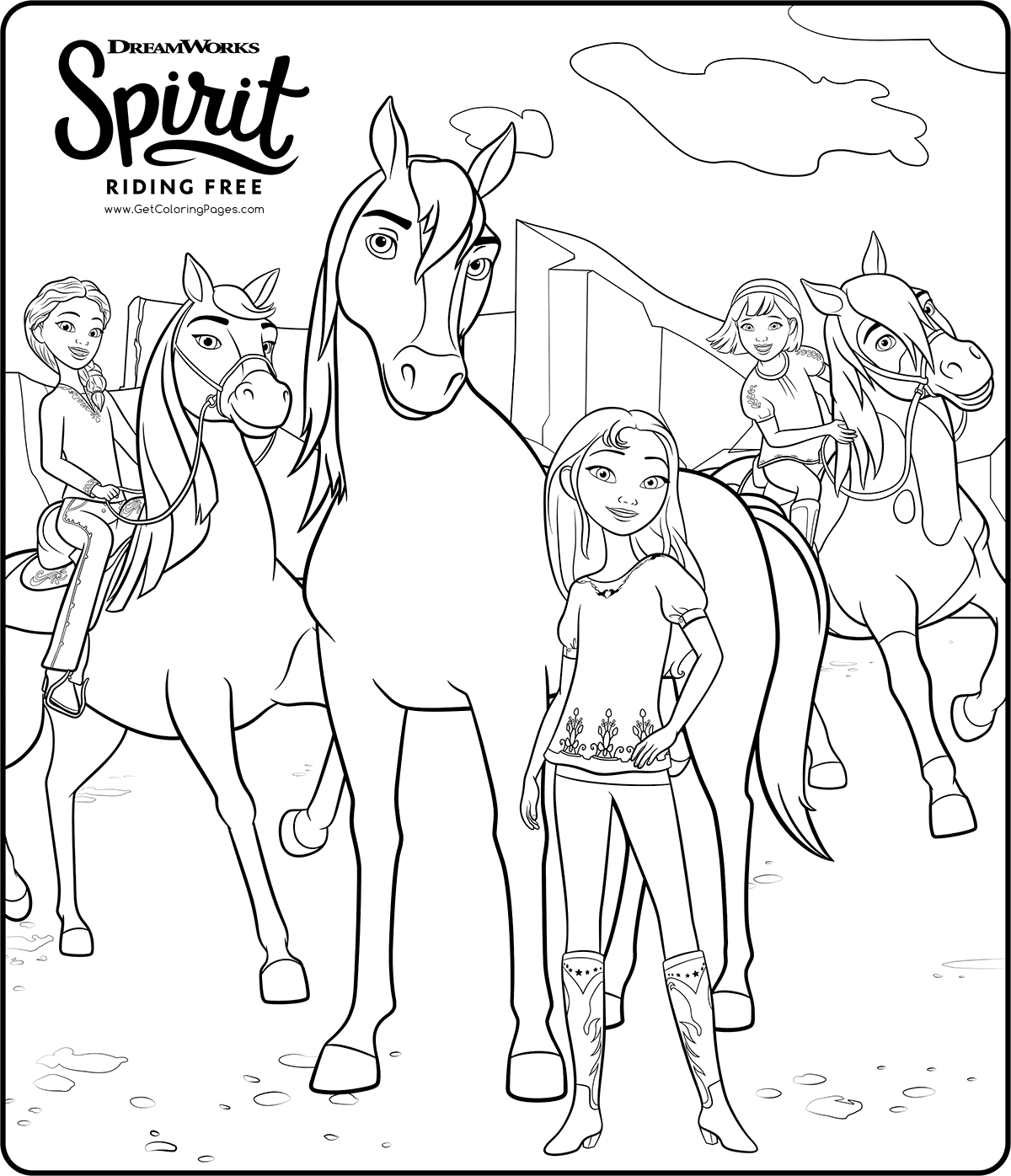 10 Fun Spirit Horse Theme Coloring Pages