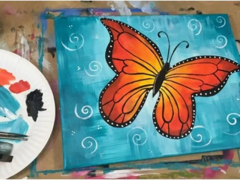 Acrylic Butterfly Painting