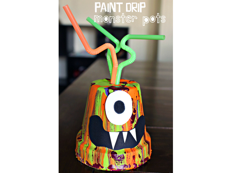 Paint Drip Monster Pots