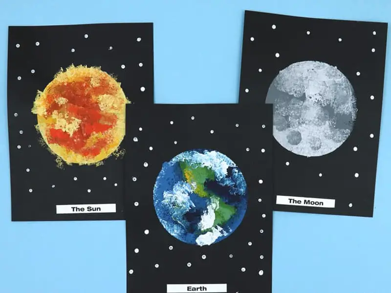 Sponge Painting Solar System