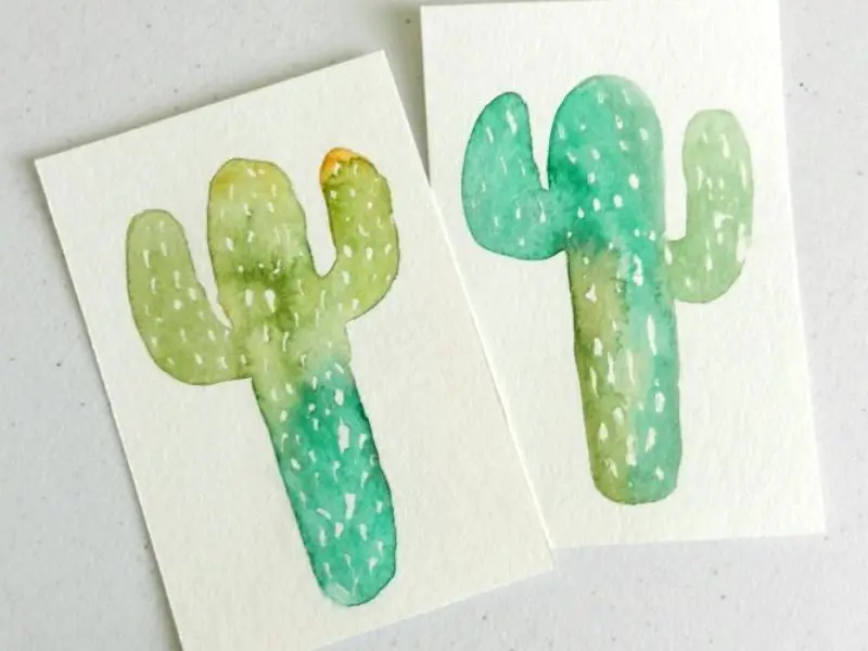 Two Ways to Paint Watercolor Cactus