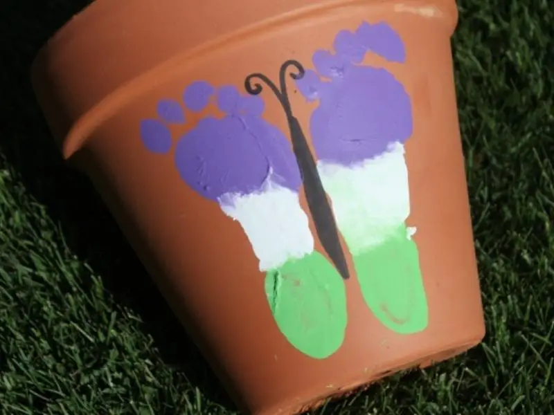 Footprint Butterfly Flower Pot