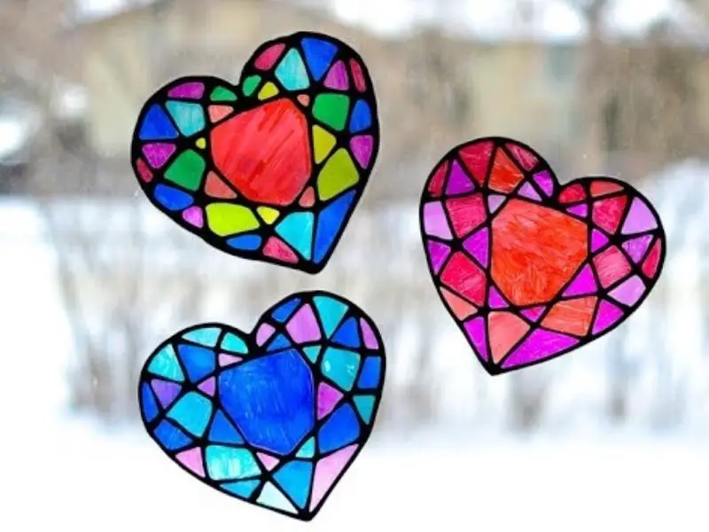 Stained Glass Heart Suncatcher