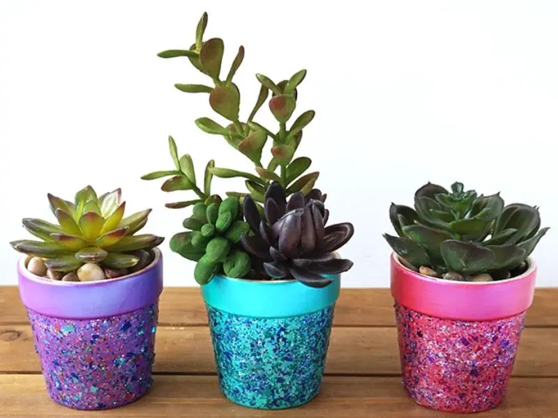 Glitter Flower Pots