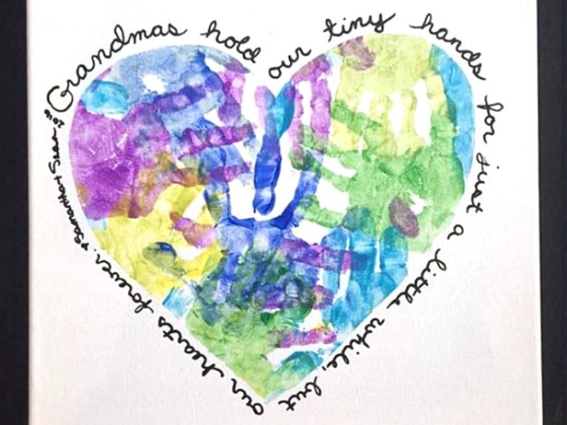 Heart Handprint Canvas for Grandma