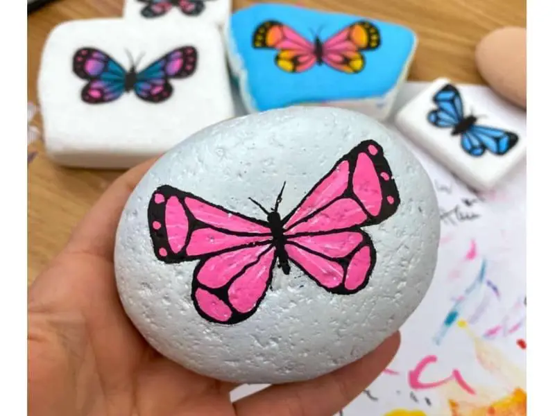 Rock Butterfly Painting
