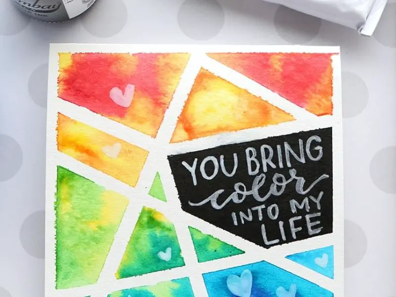 Easy DIY Taped Watercolor