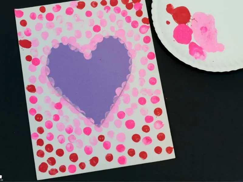 Valentine's Day Heart Thumbprint Art Craft