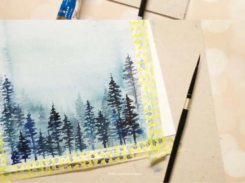 Winter Watercolor Landscape Tutorial