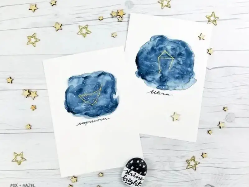 Easy Watercolor Zodiac Constellation Tutorial