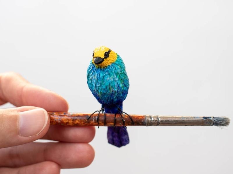 Air-Dry Clay Bird Sculpture