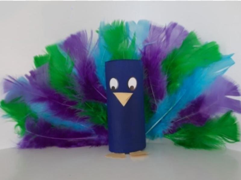 Cardboard Tube Peacock