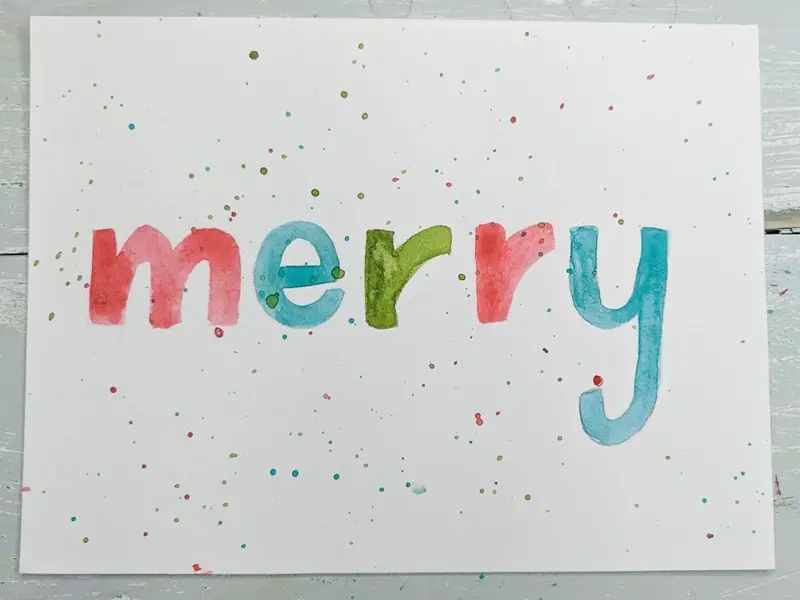 Hand-Lettered Merry DIY Christmas Card