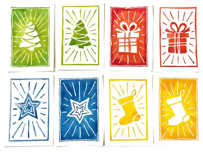 Hand-Painted Watercolor Christmas Cards