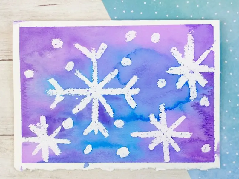 Snowflake Watercolor Christmas Card